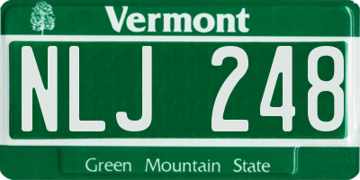 VT license plate NLJ248