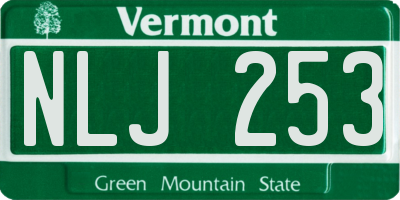 VT license plate NLJ253