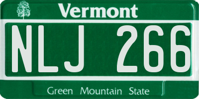 VT license plate NLJ266