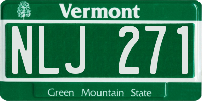VT license plate NLJ271