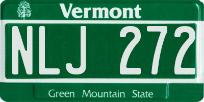 VT license plate NLJ272