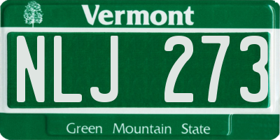 VT license plate NLJ273