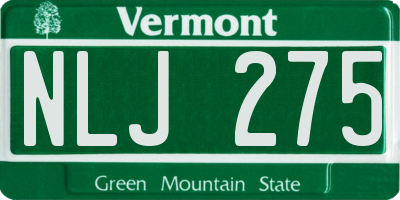 VT license plate NLJ275