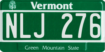 VT license plate NLJ276