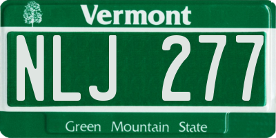 VT license plate NLJ277