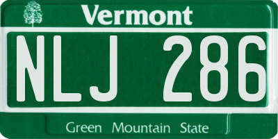 VT license plate NLJ286