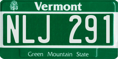 VT license plate NLJ291
