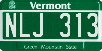 VT license plate NLJ313
