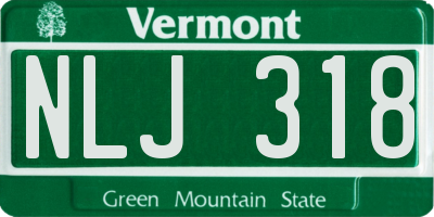 VT license plate NLJ318