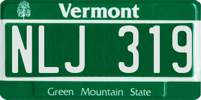 VT license plate NLJ319