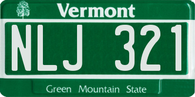 VT license plate NLJ321