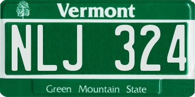 VT license plate NLJ324
