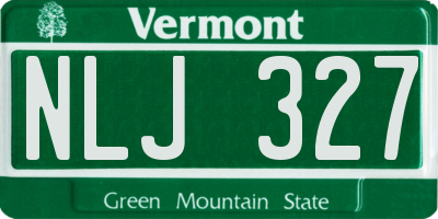 VT license plate NLJ327