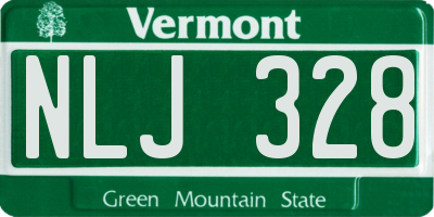 VT license plate NLJ328