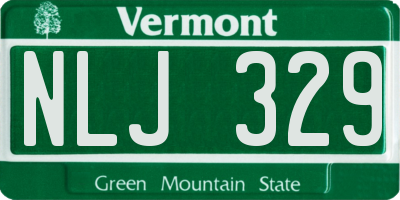 VT license plate NLJ329