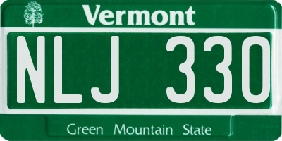VT license plate NLJ330