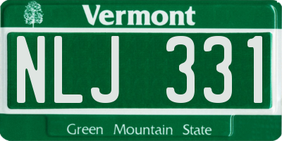 VT license plate NLJ331