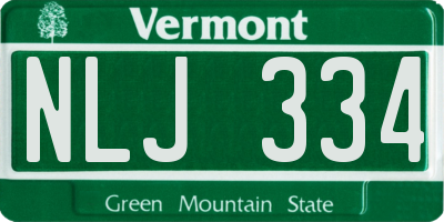 VT license plate NLJ334