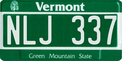 VT license plate NLJ337