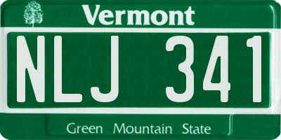 VT license plate NLJ341