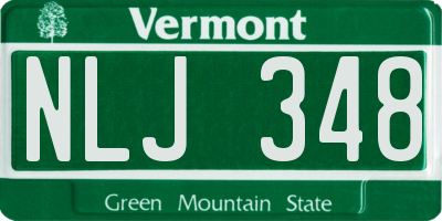 VT license plate NLJ348