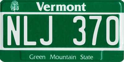 VT license plate NLJ370