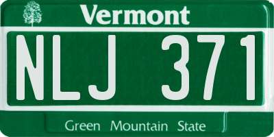 VT license plate NLJ371