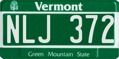 VT license plate NLJ372