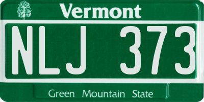 VT license plate NLJ373