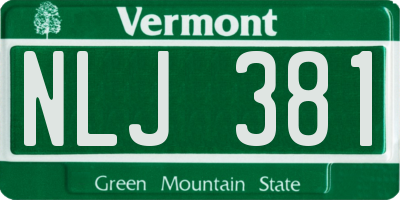 VT license plate NLJ381