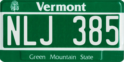 VT license plate NLJ385