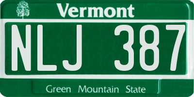VT license plate NLJ387