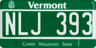 VT license plate NLJ393