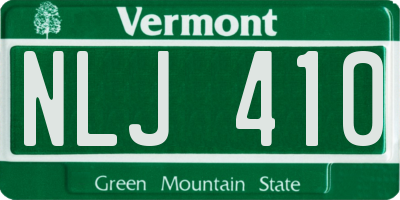 VT license plate NLJ410