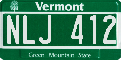 VT license plate NLJ412