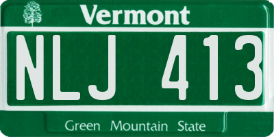 VT license plate NLJ413