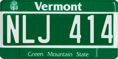 VT license plate NLJ414