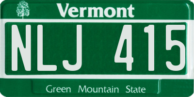 VT license plate NLJ415