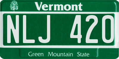 VT license plate NLJ420