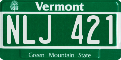 VT license plate NLJ421