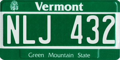 VT license plate NLJ432
