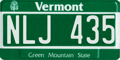 VT license plate NLJ435