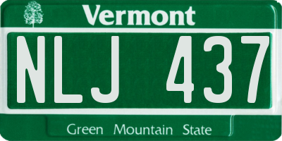 VT license plate NLJ437