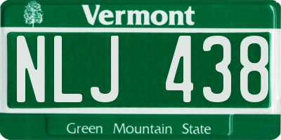 VT license plate NLJ438