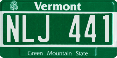 VT license plate NLJ441