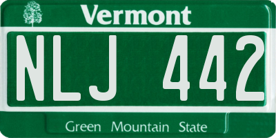 VT license plate NLJ442