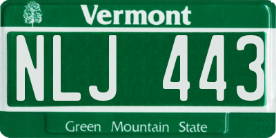 VT license plate NLJ443