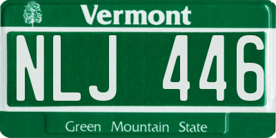 VT license plate NLJ446