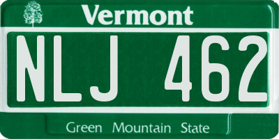 VT license plate NLJ462