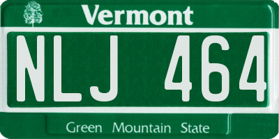 VT license plate NLJ464